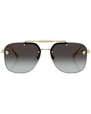 Versace Rimless Pilot-Frame Sunglasses - Gray