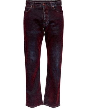 MM6 by Maison Margiela Five-Pocket Faded Jeans - Red
