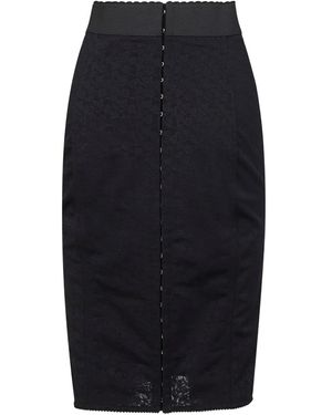 Dolce & Gabbana Lace-Insert Pencil Midi Skirt - Blue