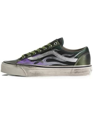 Vans Old Skool Flame-Print Sneakers - Green