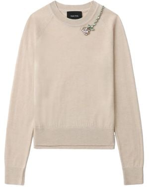 Simone Rocha Maglione Con Decorazione Floreale - Neutro