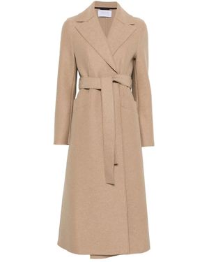 Harris Wharf London Belted-Wool Coat - Natural