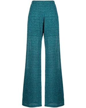 Amen Lurex Wide-Leg Trousers - Blue