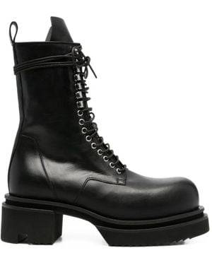 Rick Owens Lace-Up Platform Boots - Black