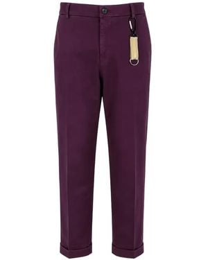 Manuel Ritz Pressed-Crease Turn-Up Pants - Purple