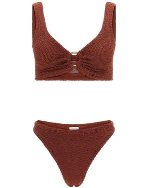 Hunza G Julia Ring-Detail Bikini - Red
