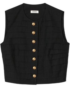 Sandro Eilat Cropped Top - Black