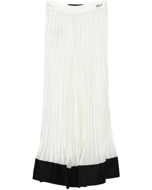 KARL LAGERFELD Pantalon Ample À Design Plissé - White