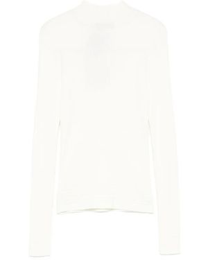 Twinset Ribbed Mock-Neck Top - White