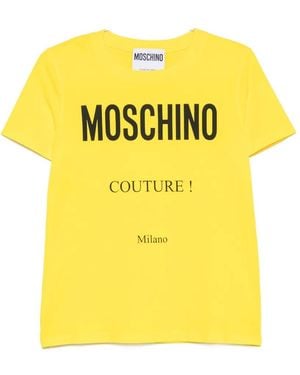 Moschino Camiseta Con Logo Estampado - Amarillo