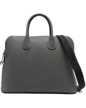 Valextra Leather Tote Bag - Black