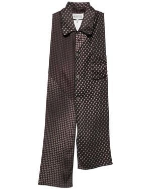 Maison Margiela Fular Con Botones Y Estampado De Cachemira - Marrón