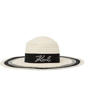 KARL LAGERFELD Signature Sun Hat - White