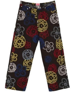 KENZO X Futura 2000 Flower-Embroidered Trousers - White