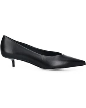 Max Mara Pointed-Toe Kitten-Heel Pumps - Black