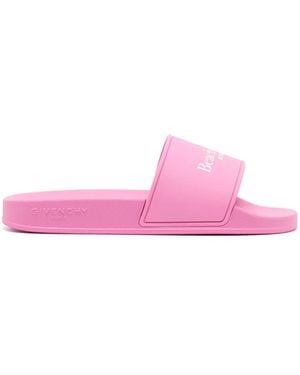Givenchy 4G Logo-Print Slides - Pink