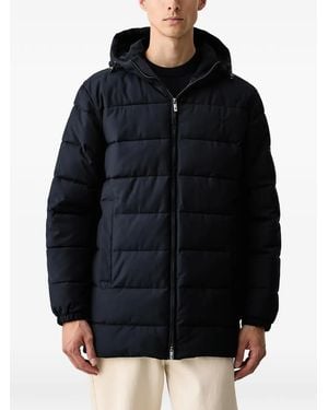 Trussardi Quilted Hooded Jacket - Blue