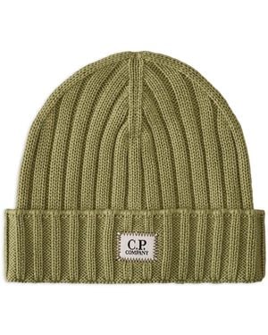 C.P. Company Geribbelde Wollen Muts - Groen