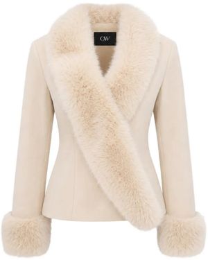 OW Collection X Revolve Maeve Faux-Fur Trim Maeve Jacket - Natural