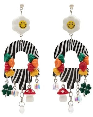 Amir Slama Charm-Appliqué Drop Earrings - White
