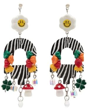 Amir Slama Charm-Appliqué Drop Earrings - White