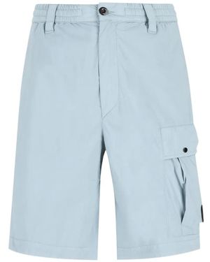 C.P. Company Cp Company Button-Fastening Cargo Shorts - Blue