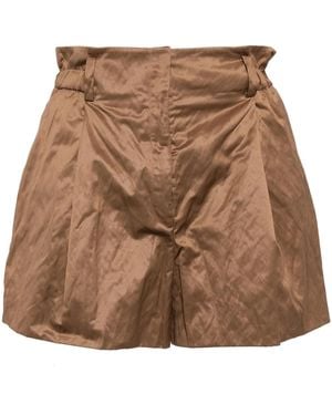 Shiatzy Chen Plenteous Crease-Effect Shorts - Brown