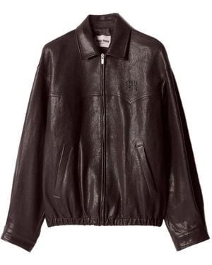 Miu Miu Leather Jacket - Brown