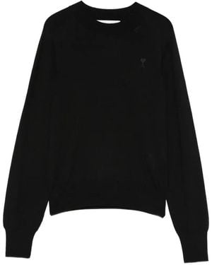 Ami Paris Pullover Mit Rundem Ausschnitt - Schwarz