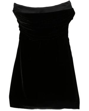 Amen Ruched Strapless Dress - Black