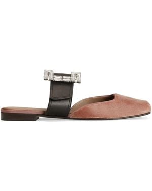 Dolce & Gabbana Crystal-Buckle Slippers - White