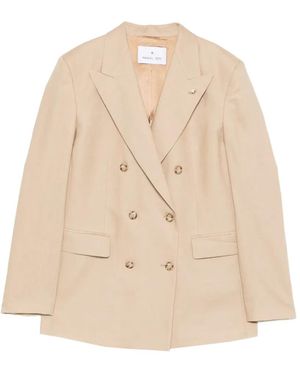 Manuel Ritz Double-Breasted Jacket - Natural