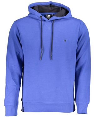 U.S. Grand Embroidered-Logo Cotton Hoodie - Blue