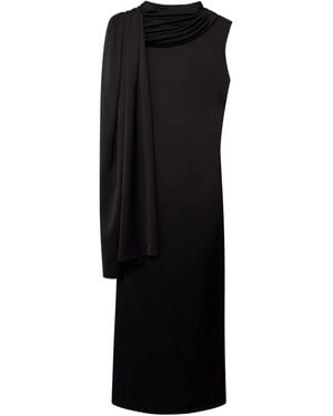 Another Tomorrow Vestido con detalle de pañuelo - Negro