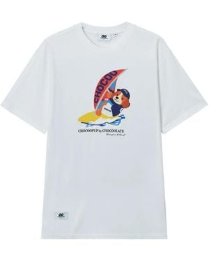 Chocoolate Graphic-Print Short-Sleeve T-Shirt - White
