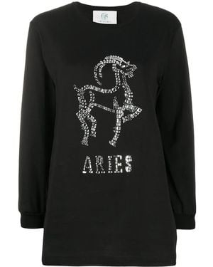 Alberta Ferretti Aries Crystal-Embellished Jumper - Black