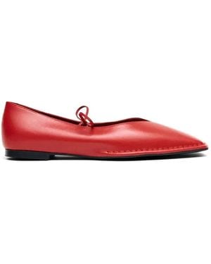 Alohas Sway Tie Square-Toe Ballet Flats - Red