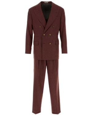Brunello Cucinelli Doppelreihiger Anzug - Rot