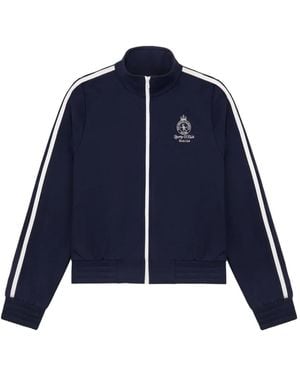 Sporty & Rich Side-Stripe Zip-Up Track Jacket - Blue