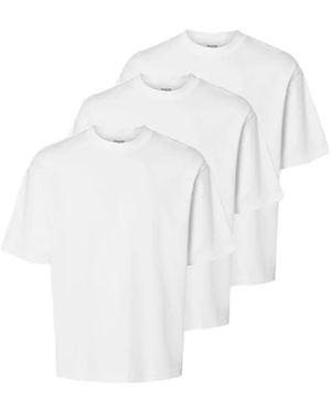 SELECTED 3 Pac Ruimvallend T-Shirt - Wit
