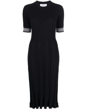 Thom Browne Cable-Knit Cotton Midi Dress - Black