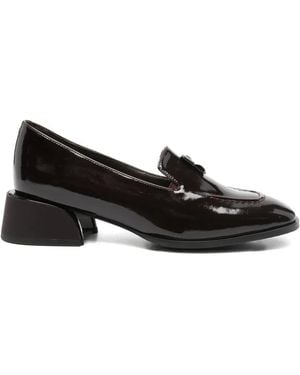 Linda Baumann Patent-Leather Loafers - Black