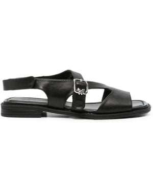 SERGIO MORETTI FIRENZE Buckle-Fastening Slingback Sandals - White