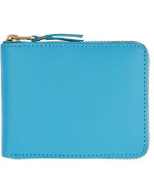 Comme des Garçons Zip-Around Leather Wallet - Blue