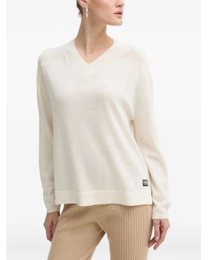 G-Star V-Neck Long-Sleeve Sweater - White