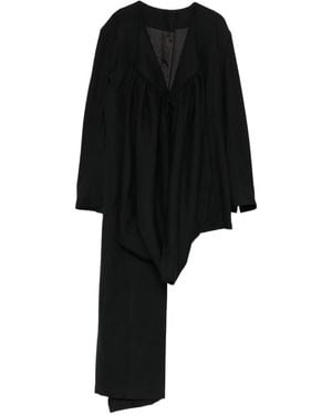Yohji Yamamoto Gathered Stole Coat - Black