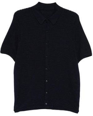 Bompard Waffle-Knit Buttoned Shirt - Black