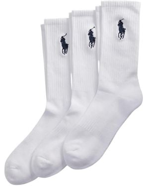 Polo Ralph Lauren Big-Pony Crew Socks (Set Of Three) - White