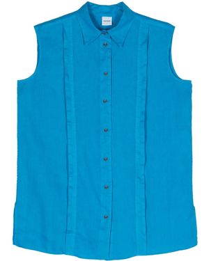 Aspesi Sleeveless Linen Shirt - Blue