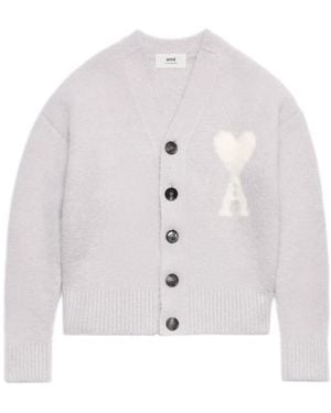 Ami Paris Ami De Coeur Cardigan - White